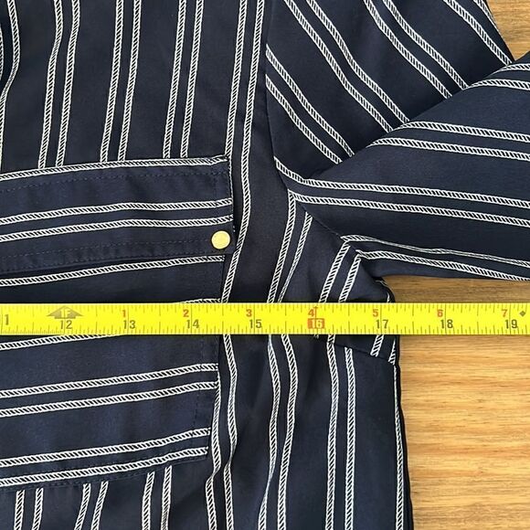 NWT Michael Kors Full Zip Utility Blouse Top Navy - Picture 7 of 8